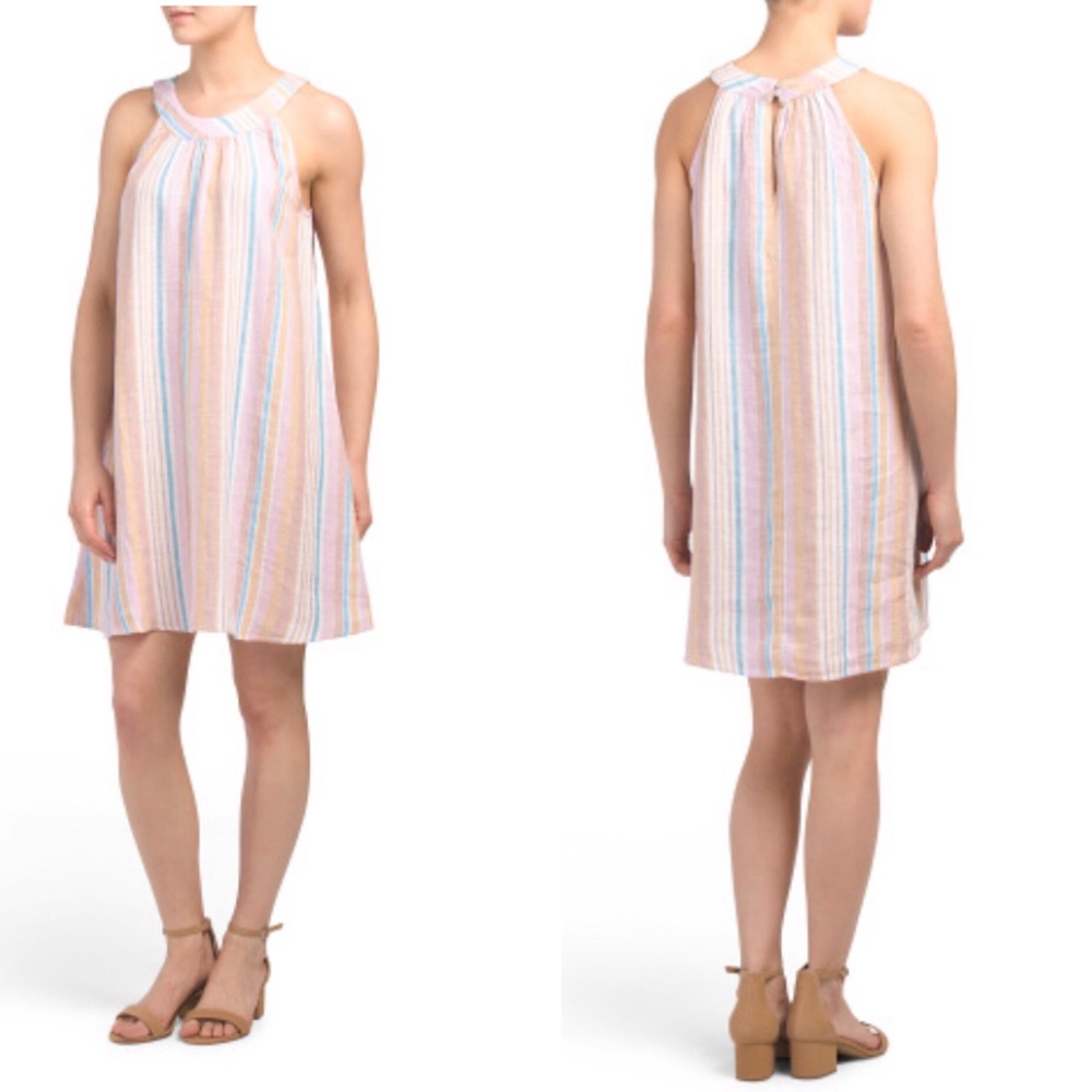 Linen halter swing dress